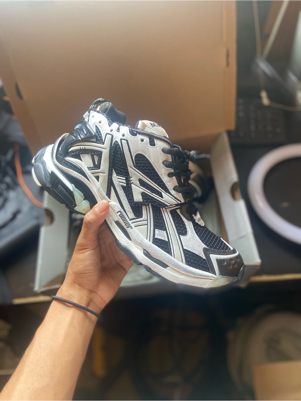 Balenciaga Black and White Men's Sneakers